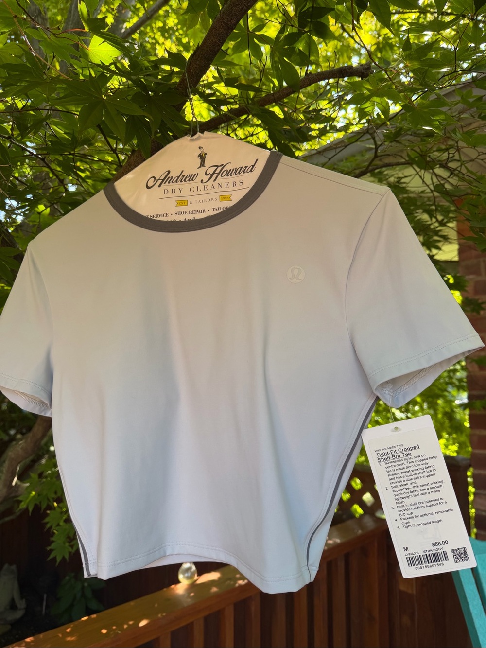 lululemon athletica Light Blue Cropped Performance Tee